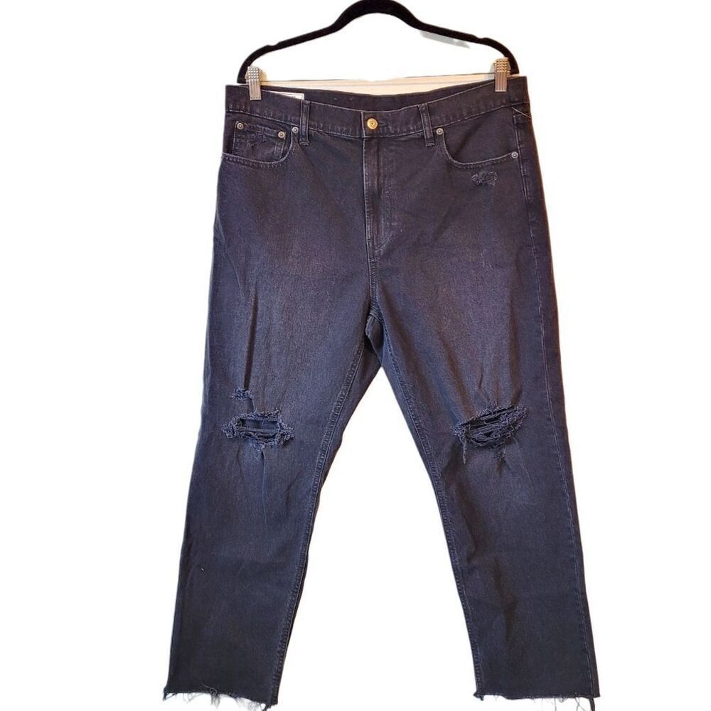 Gap Women's Black Denim Cheeky Straight High Rise Jeans Size 33/16